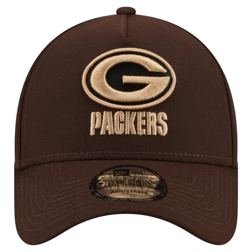 Green Bay Packers New Era Burnt Wood A-Frame 9FORTY Adjustable Hat