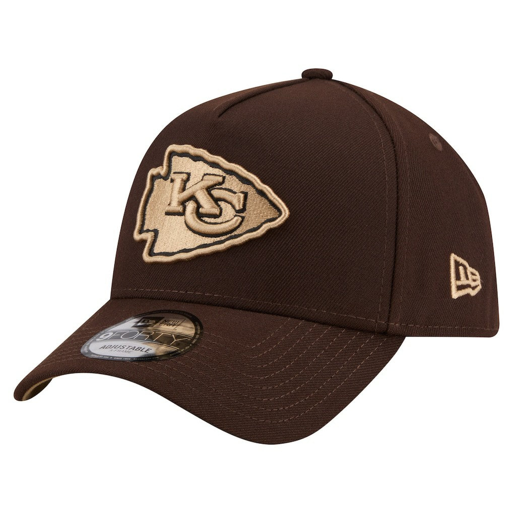 Kansas City Chiefs New Era Burnt Wood A-Frame 9FORTY Adjustable Hat