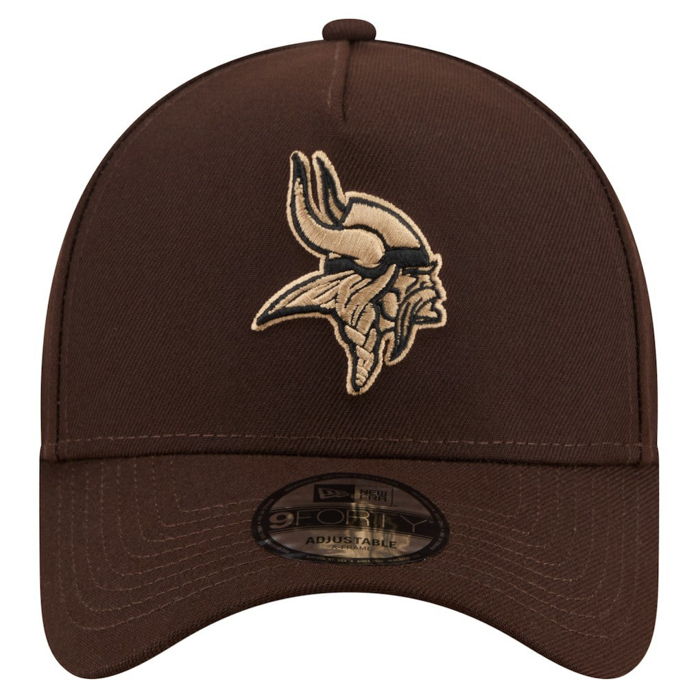 Minnesota Vikings New Era Burnt Wood A-Frame 9FORTY Adjustable Hat