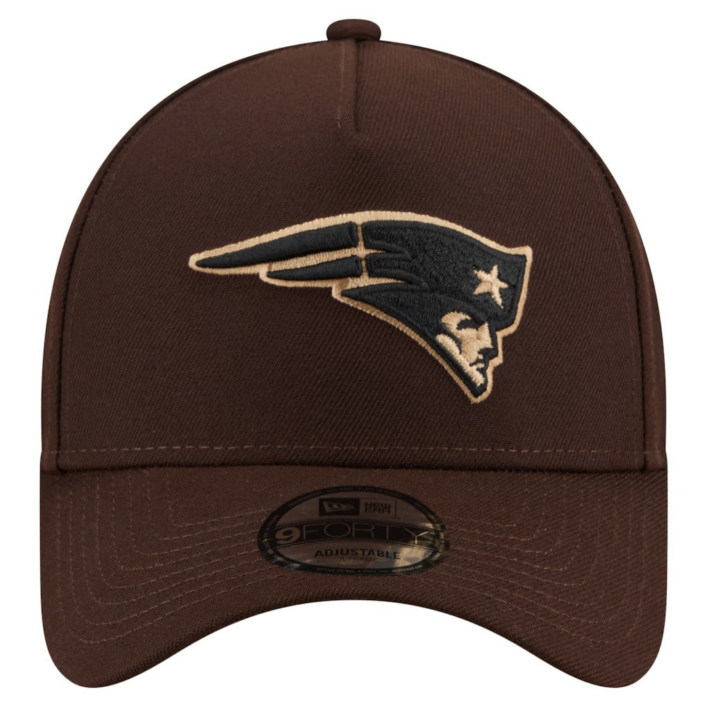 New England Patriots New Era Burnt Wood A-Frame 9FORTY Adjustable Hat