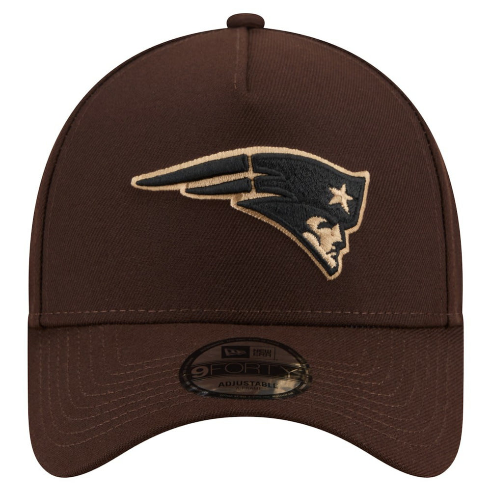 New England Patriots New Era Burnt Wood A-Frame 9FORTY Adjustable Hat
