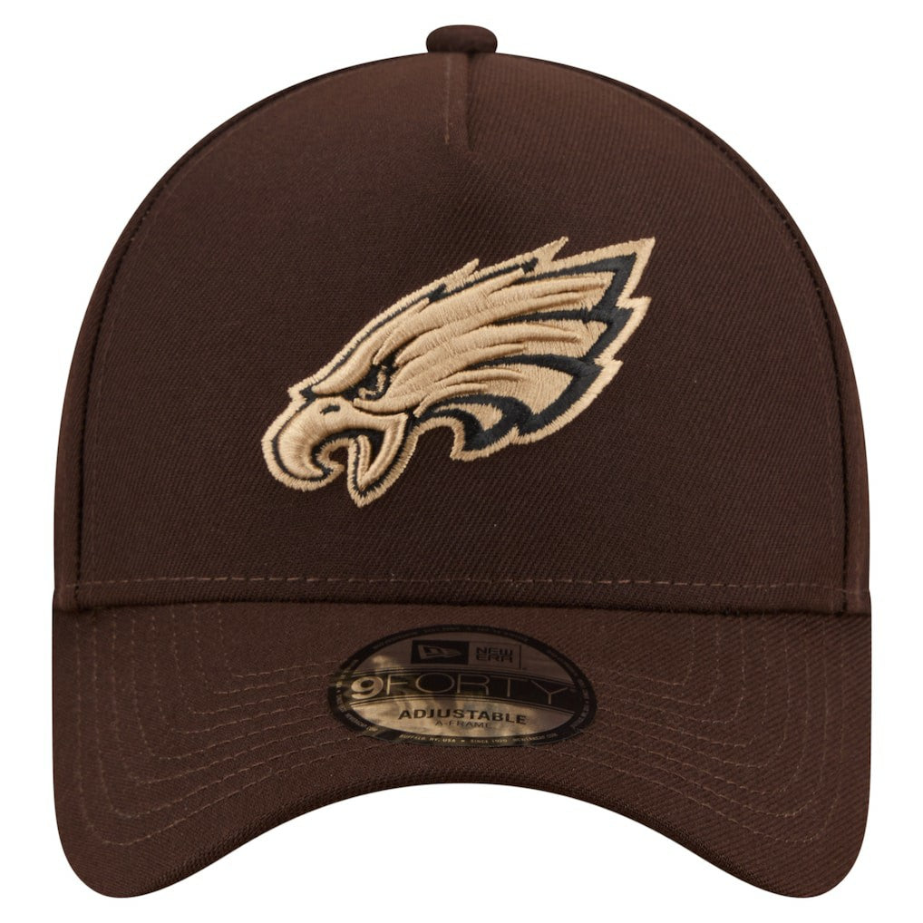 Philadelphia Eagles New Era Burnt Wood A-Frame 9FORTY Adjustable Hat