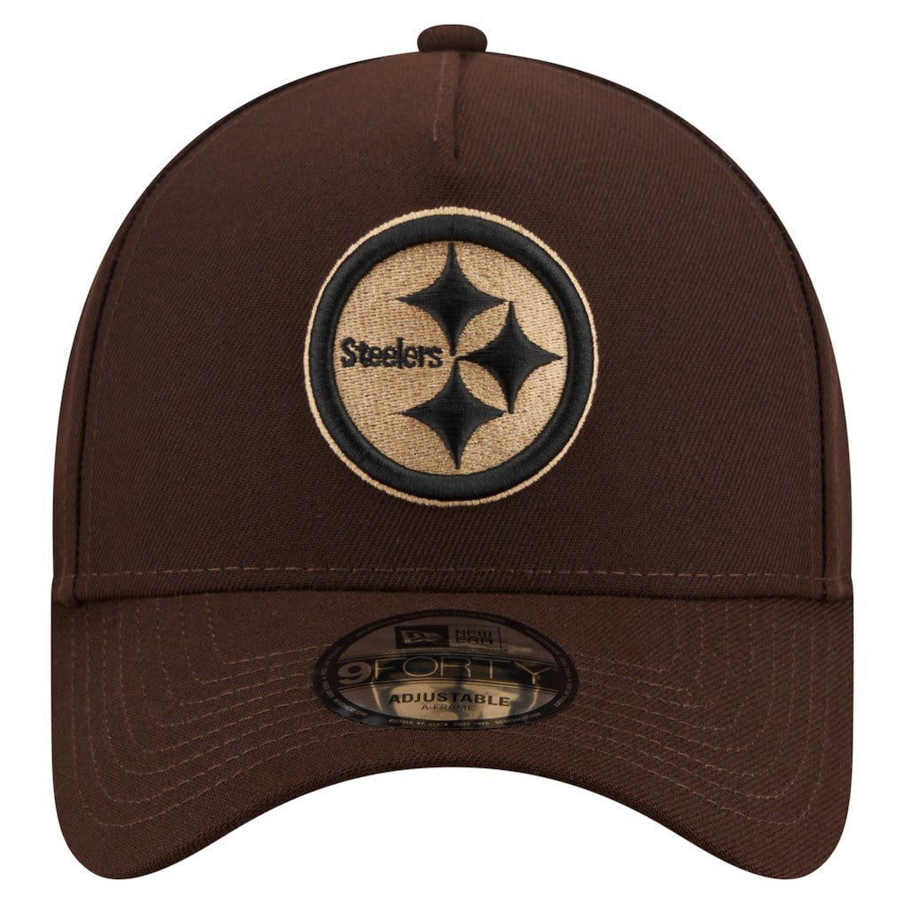Pittsburgh Steelers New Era Burnt Wood A-Frame 9FORTY Adjustable Hat