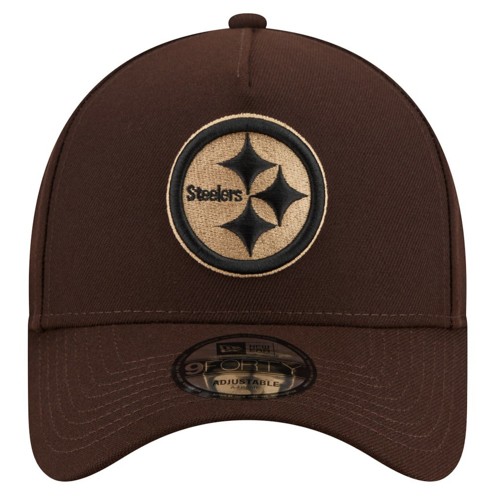 Pittsburgh Steelers New Era Burnt Wood A-Frame 9FORTY Adjustable Hat