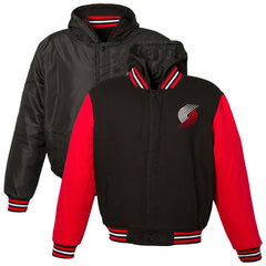 Portland Trail Blazers JH Design Youth Reversible Fleece Full-Zip Varsity Hoodie Discount