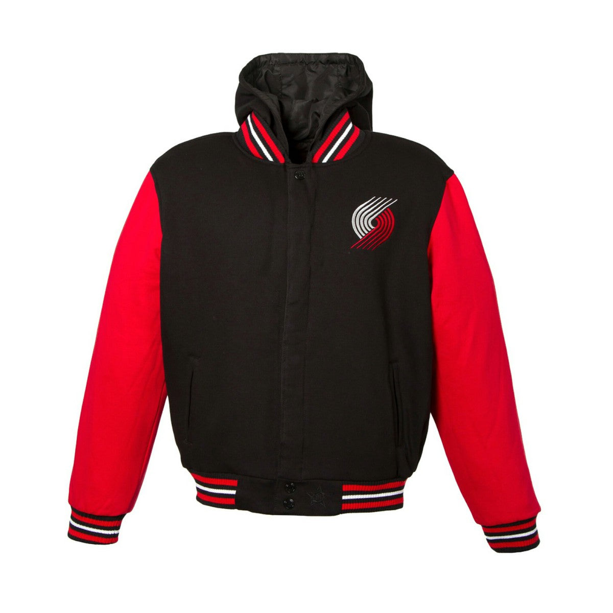 Portland Trail Blazers JH Design Youth Reversible Fleece Full-Zip Varsity Hoodie Discount