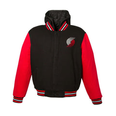 Portland Trail Blazers JH Design Youth Reversible Fleece Full-Zip Varsity Hoodie Discount