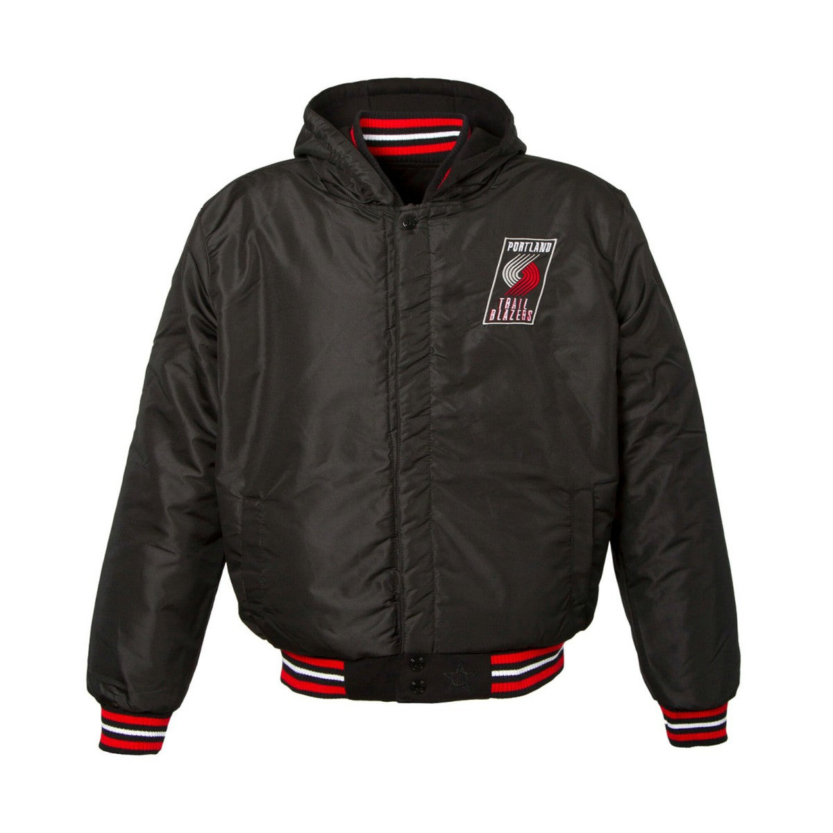 Portland Trail Blazers JH Design Youth Reversible Fleece Full-Zip Varsity Hoodie Discount