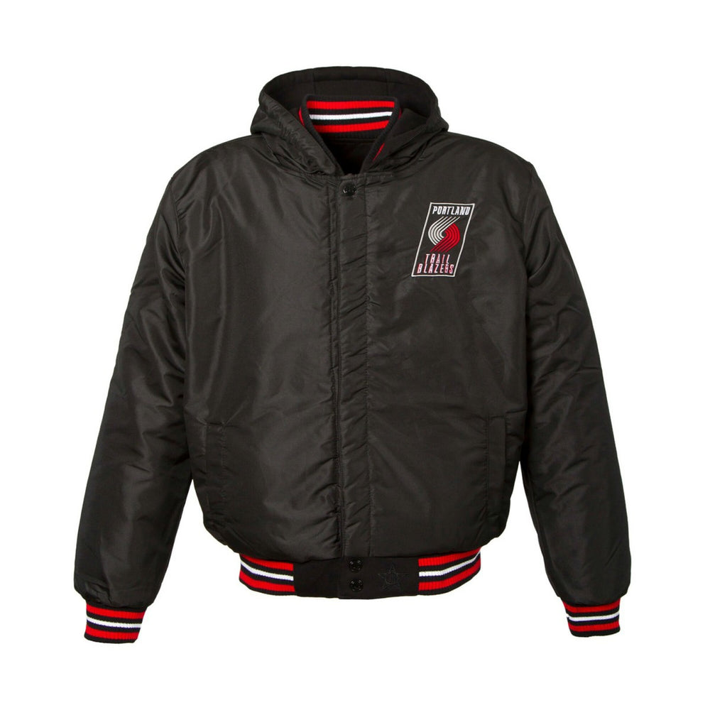 Portland Trail Blazers JH Design Youth Reversible Fleece Full-Zip Varsity Hoodie Discount