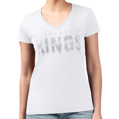Sacramento Kings G-III 4Her by Carl Banks Women's Super-Slim-Fit Metallic Drop Lightweight V-Neck T-Shirt Outlet