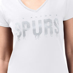 San Antonio Spurs G-III 4Her by Carl Banks Women's Super-Slim-Fit Metallic Drop Lightweight V-Neck T-Shirt Discount