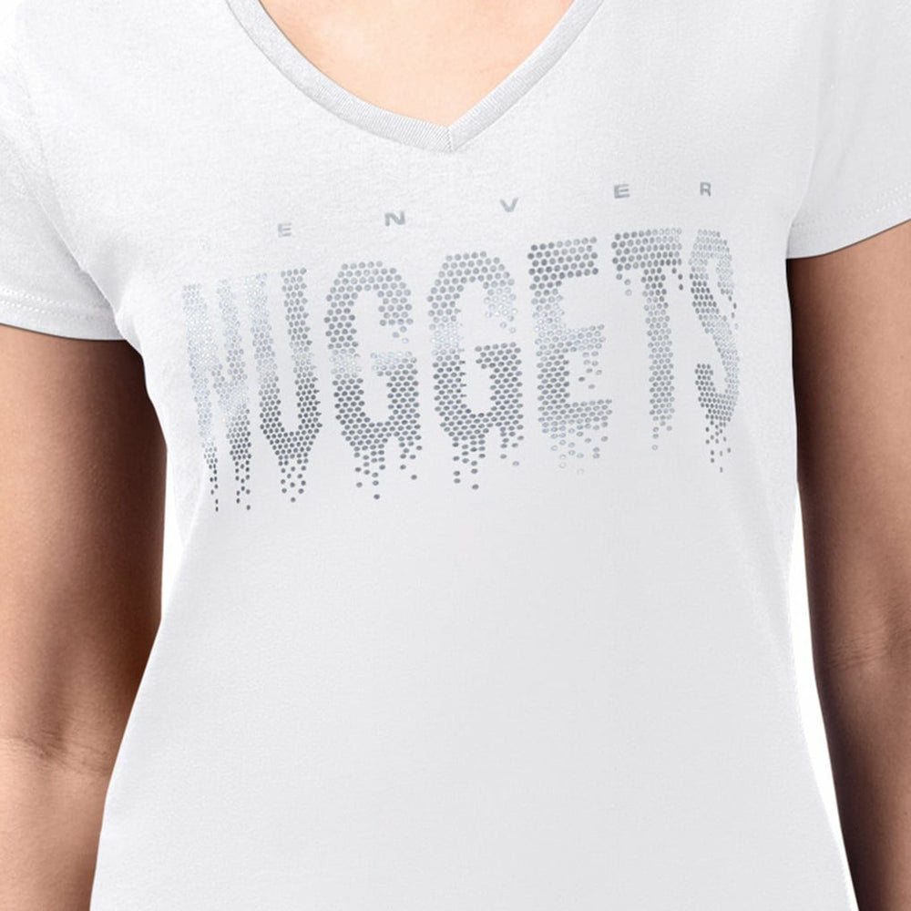 Denver Nuggets G-III 4Her by Carl Banks Women's Super-Slim-Fit Metallic Drop Lightweight V-Neck T-Shirt sale Outlet