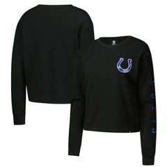 Indianapolis Colts New Era Women's Sport Night Thermal Long Sleeve Cropped T-Shirt