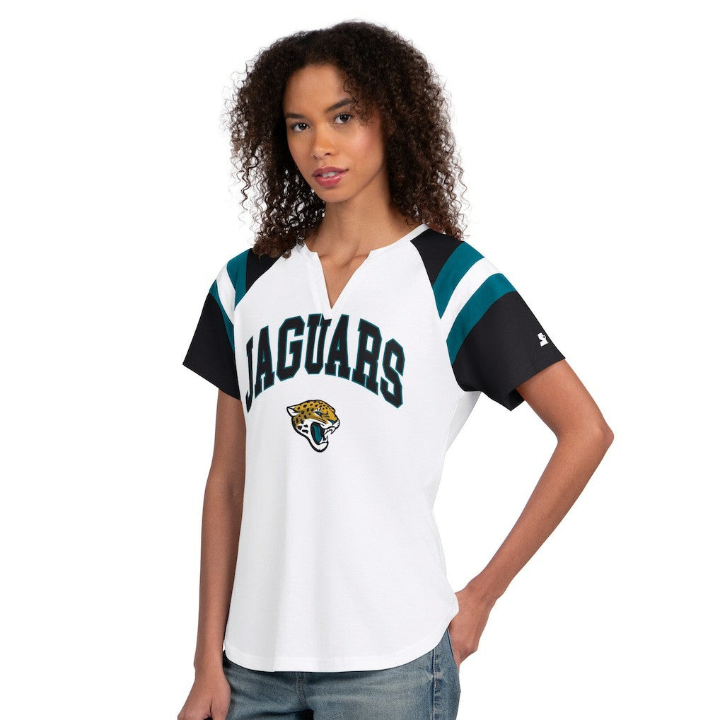 Jacksonville Jaguars  Starter Women's Game On Notch Neck T-Shirt