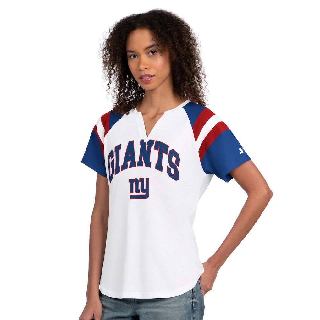 New York Giants  Starter Women's Game On Notch Neck T-Shirt