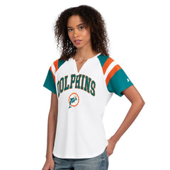 Miami Dolphins  Starter Women's Game On Notch Neck T-Shirt