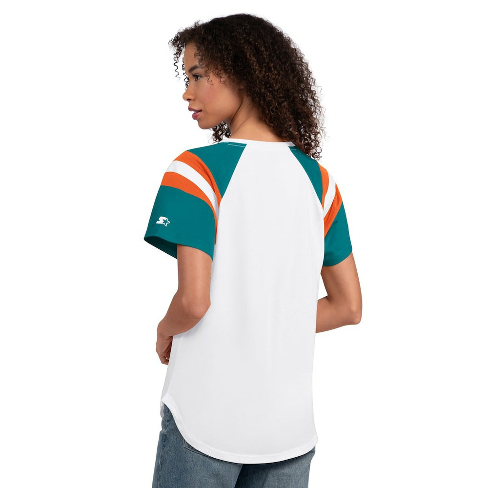 Miami Dolphins  Starter Women's Game On Notch Neck T-Shirt