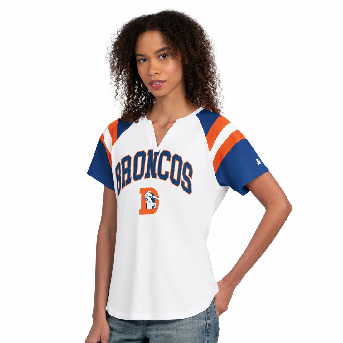 Denver Broncos  Starter Women's Game On Notch Neck T-Shirt