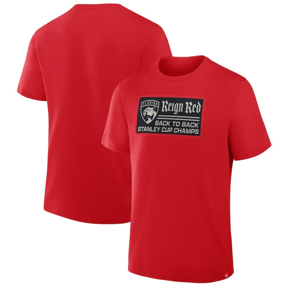 Florida Panthers Back-To-Back Stanley Cup Champions Reign Red T-Shirt Outlet