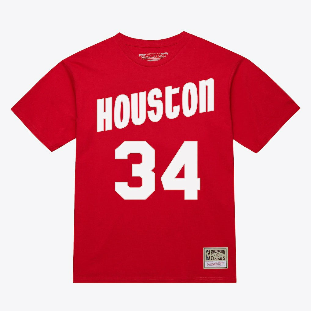 Hakeem Olajuwon Houston Rockets Unisex Hardwood Classics Name & Number T-Shirt sale Discount