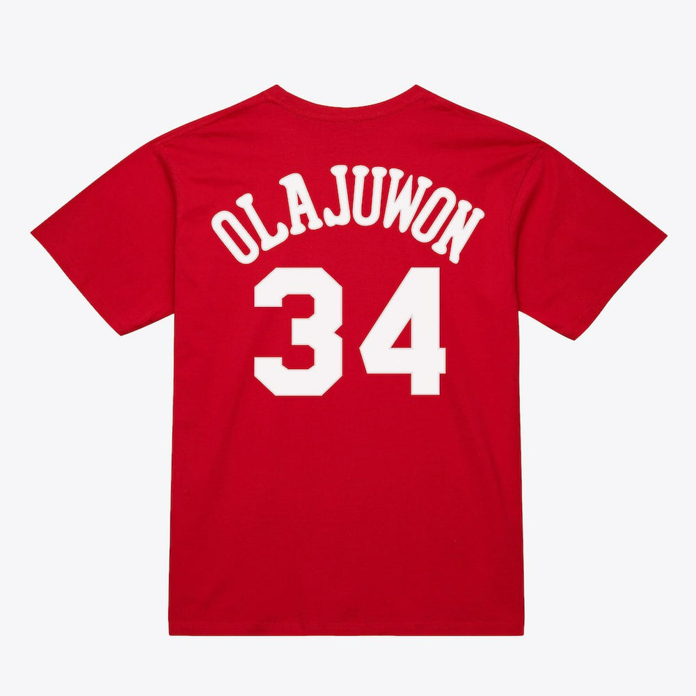Hakeem Olajuwon Houston Rockets Unisex Hardwood Classics Name & Number T-Shirt sale Discount