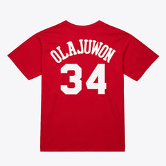 Hakeem Olajuwon Houston Rockets Unisex Hardwood Classics Name & Number T-Shirt sale Discount