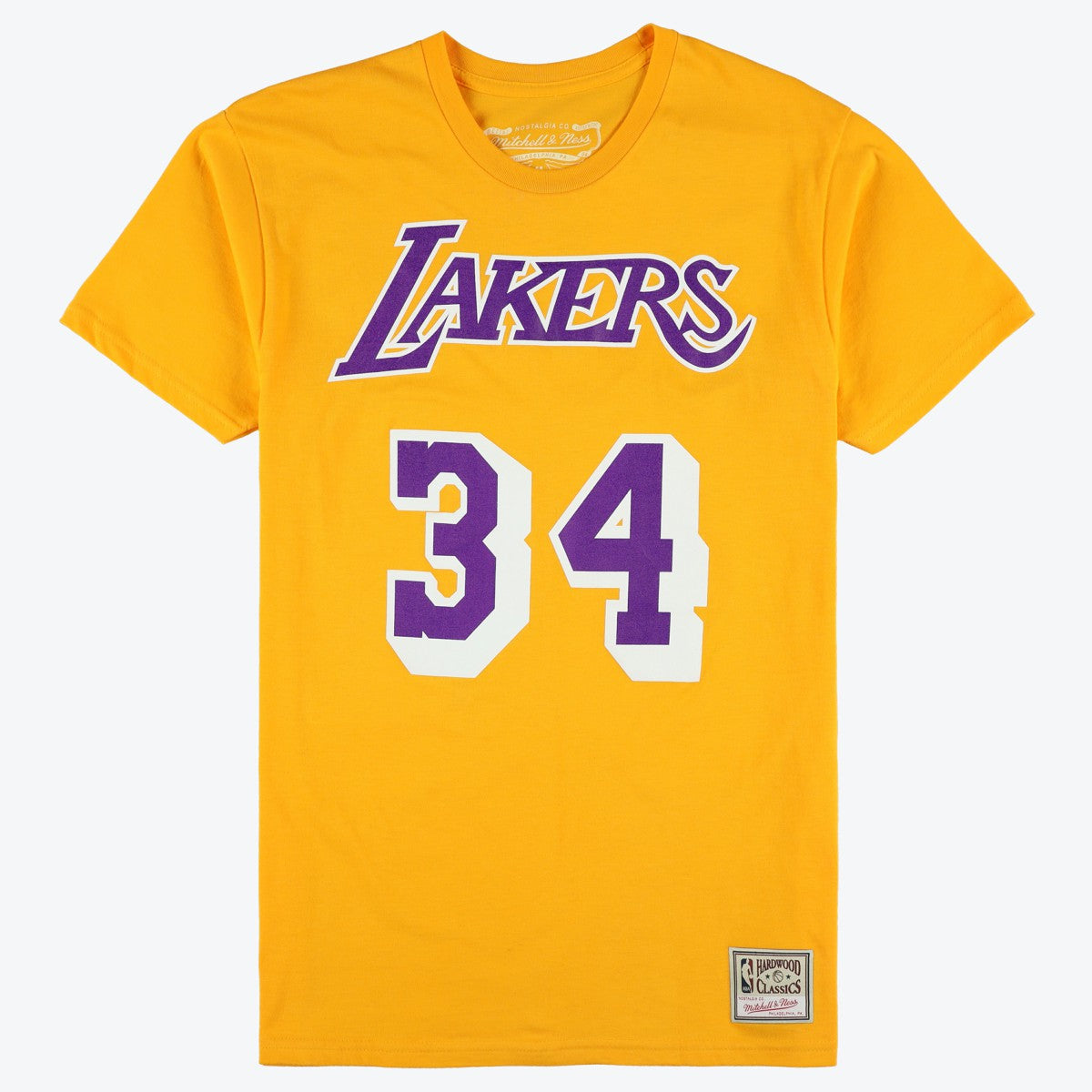 Shaquille O'Neal Los Angeles Lakers Unisex Hardwood Classics Name & Number T-Shirt On Sale