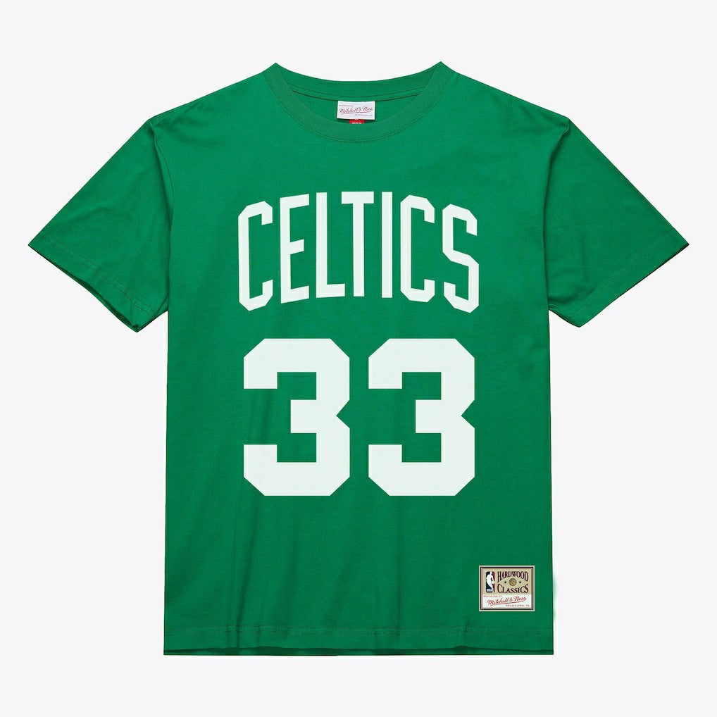 Larry Bird Boston Celtics Unisex Hardwood Classics Name & Number T-Shirt For Sale