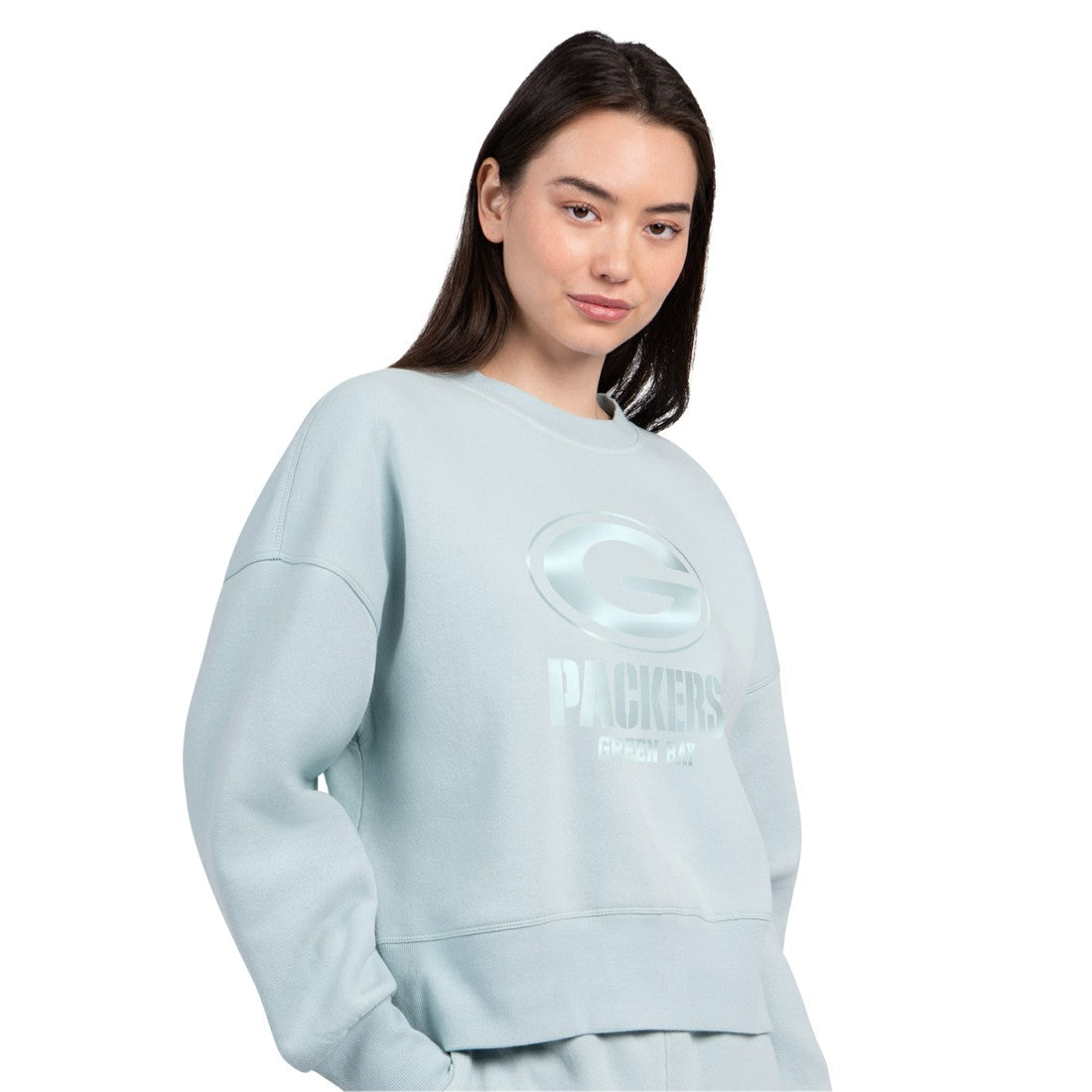 Green Bay Packers  Starter Women's Travel Pastels Boxy Fleece Sweatshirt