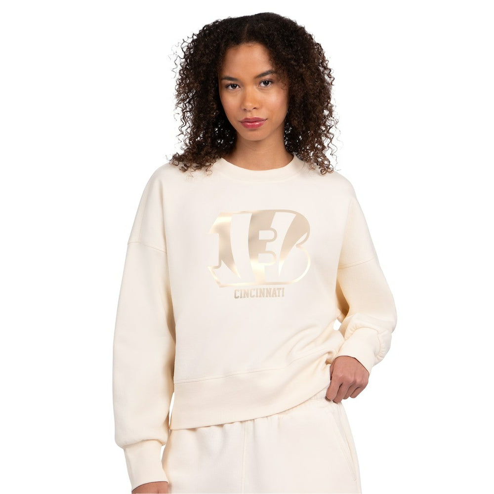 Cincinnati Bengals  Starter Women's Travel Pastels Boxy Fleece Sweatshirt