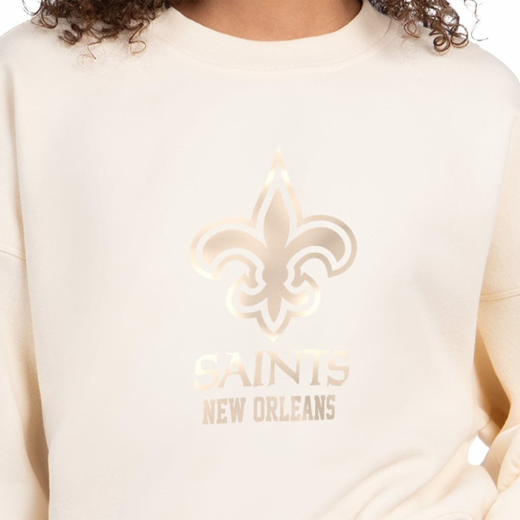 New Orleans Saints  Starter Women's Travel Pastels Boxy Fleece Sweatshirt
