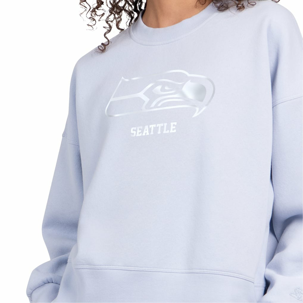 Seattle Seahawks  Starter Women's Travel Pastels Boxy Fleece Sweatshirt