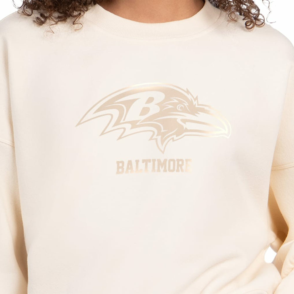 Baltimore Ravens  Starter Women's Travel Pastels Boxy Fleece Sweatshirt
