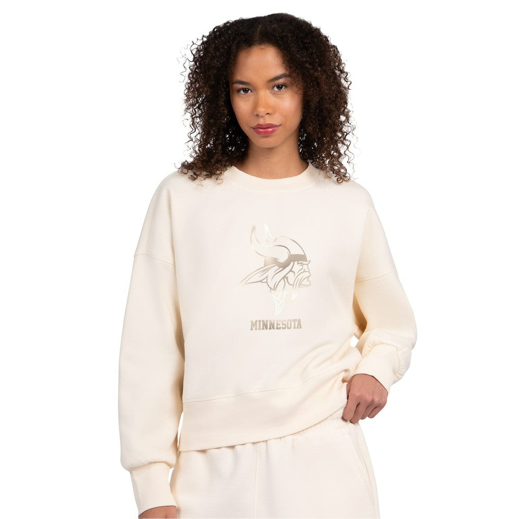 Minnesota Vikings  Starter Women's Travel Pastels Boxy Fleece Sweatshirt
