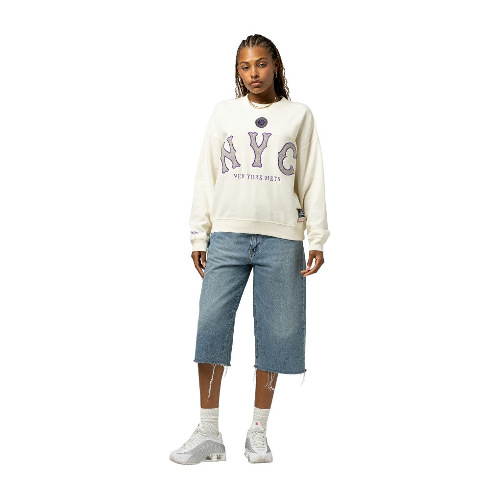 New York Mets Mitchell & Ness Women's Premium Oversized Crewneck Sweatshirt | MLB US