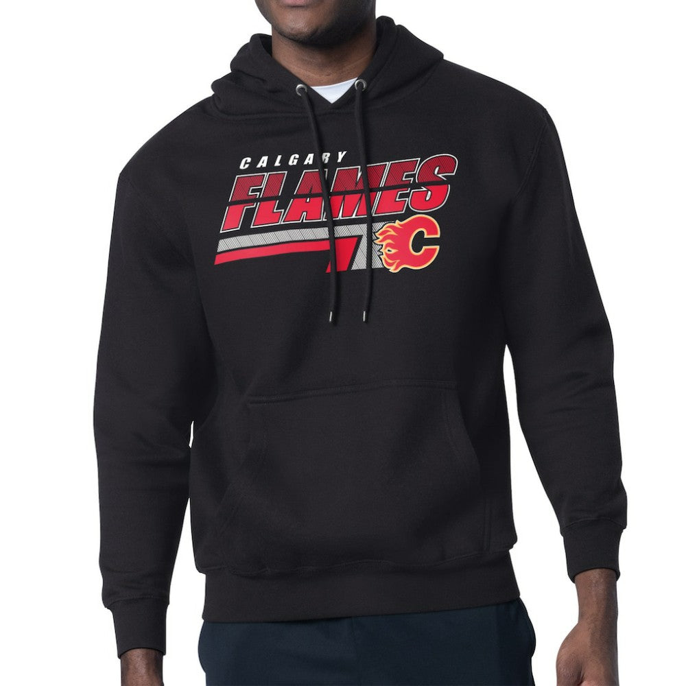 Calgary Flames Starter Logo Push Fleece Hoodie Discount