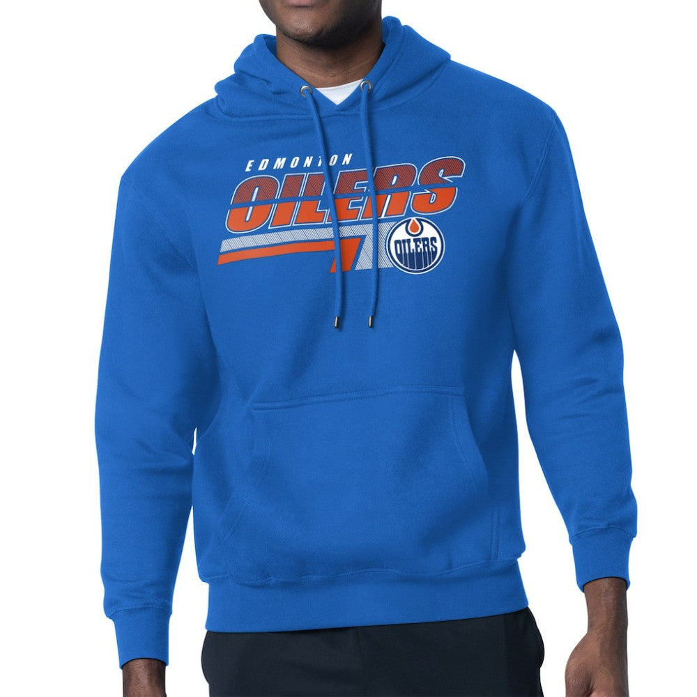 Edmonton Oilers Starter Logo Push Fleece Hoodie Outlet