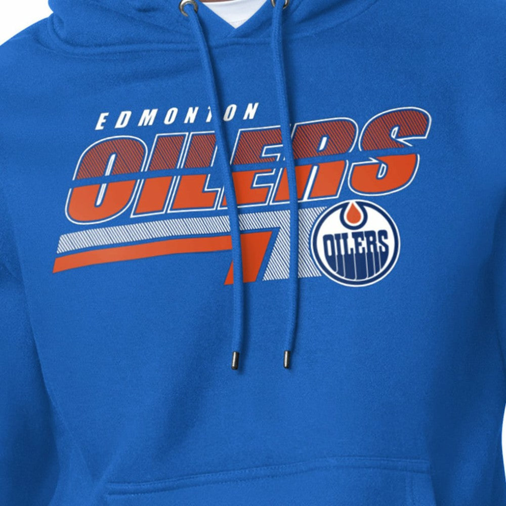 Edmonton Oilers Starter Logo Push Fleece Hoodie Outlet