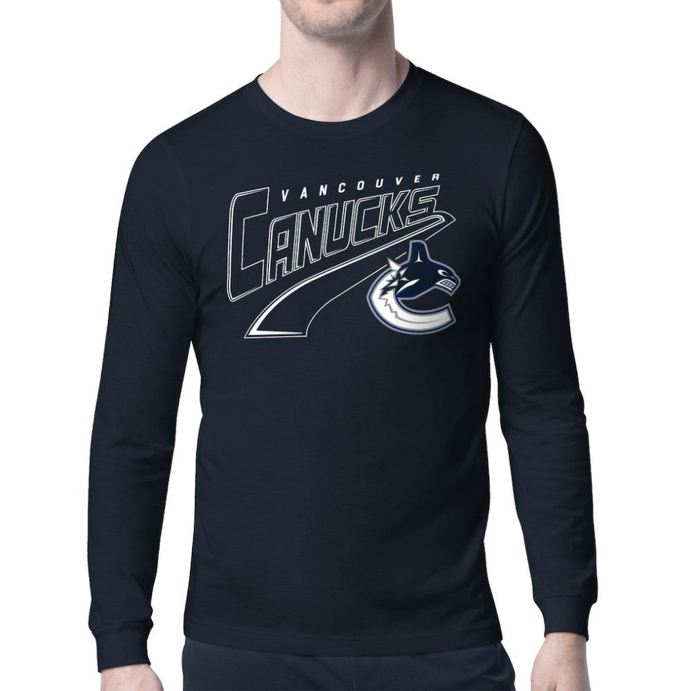 Vancouver Canucks Starter Modern Tailsweep Long Sleeve T-Shirt On Sale