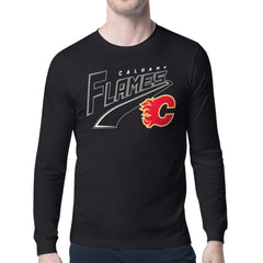 Calgary Flames Starter Modern Tailsweep Long Sleeve T-Shirt For Sale