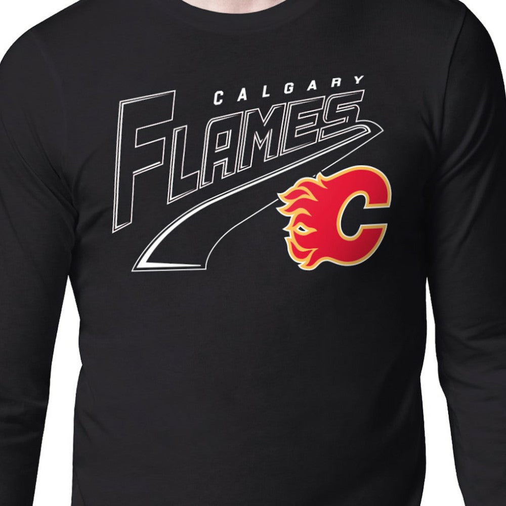 Calgary Flames Starter Modern Tailsweep Long Sleeve T-Shirt For Sale