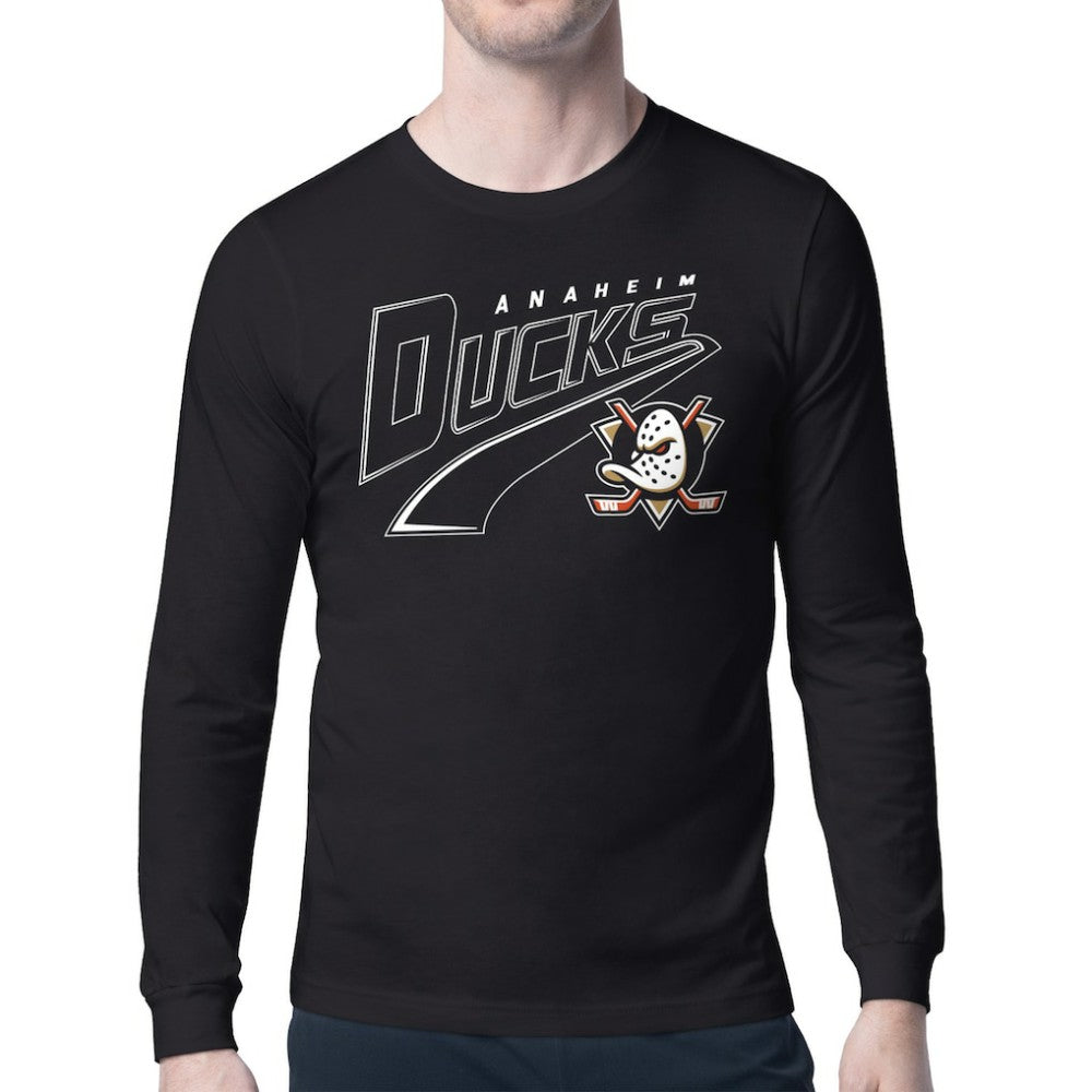Anaheim Ducks Starter Modern Tailsweep Long Sleeve T-Shirt For Sale