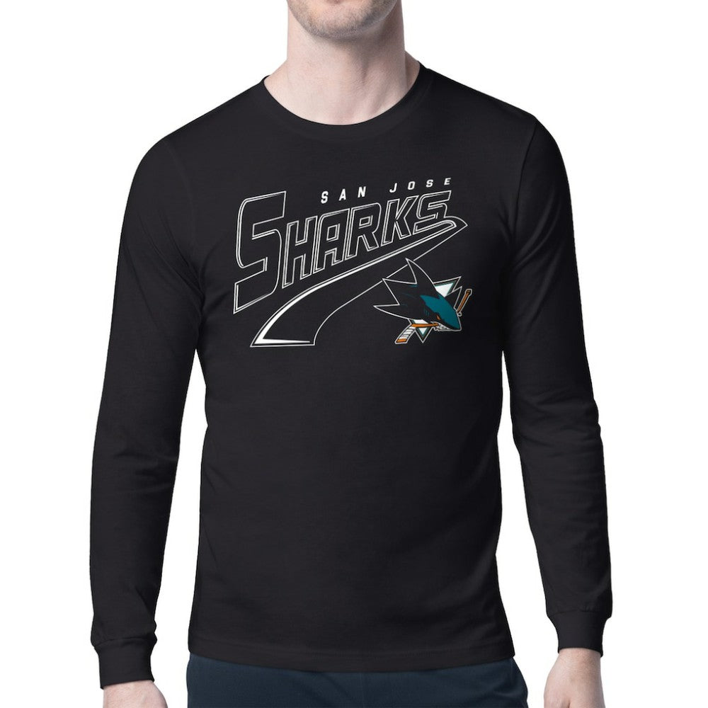 San Jose Sharks Starter Modern Tailsweep Long Sleeve T-Shirt Discount