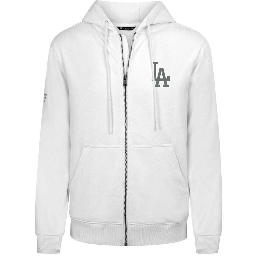Los Angeles Dodgers Levelwear Podium Chenille Logo Full-Zip Hoodie | MLB Outlet