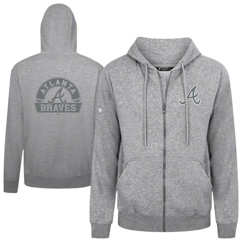 Atlanta Braves Levelwear Podium Chenille Logo Full-Zip Hoodie | MLB Shop