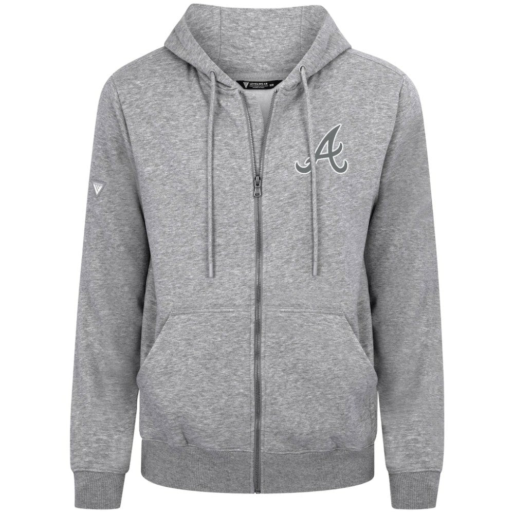 Atlanta Braves Levelwear Podium Chenille Logo Full-Zip Hoodie | MLB Shop
