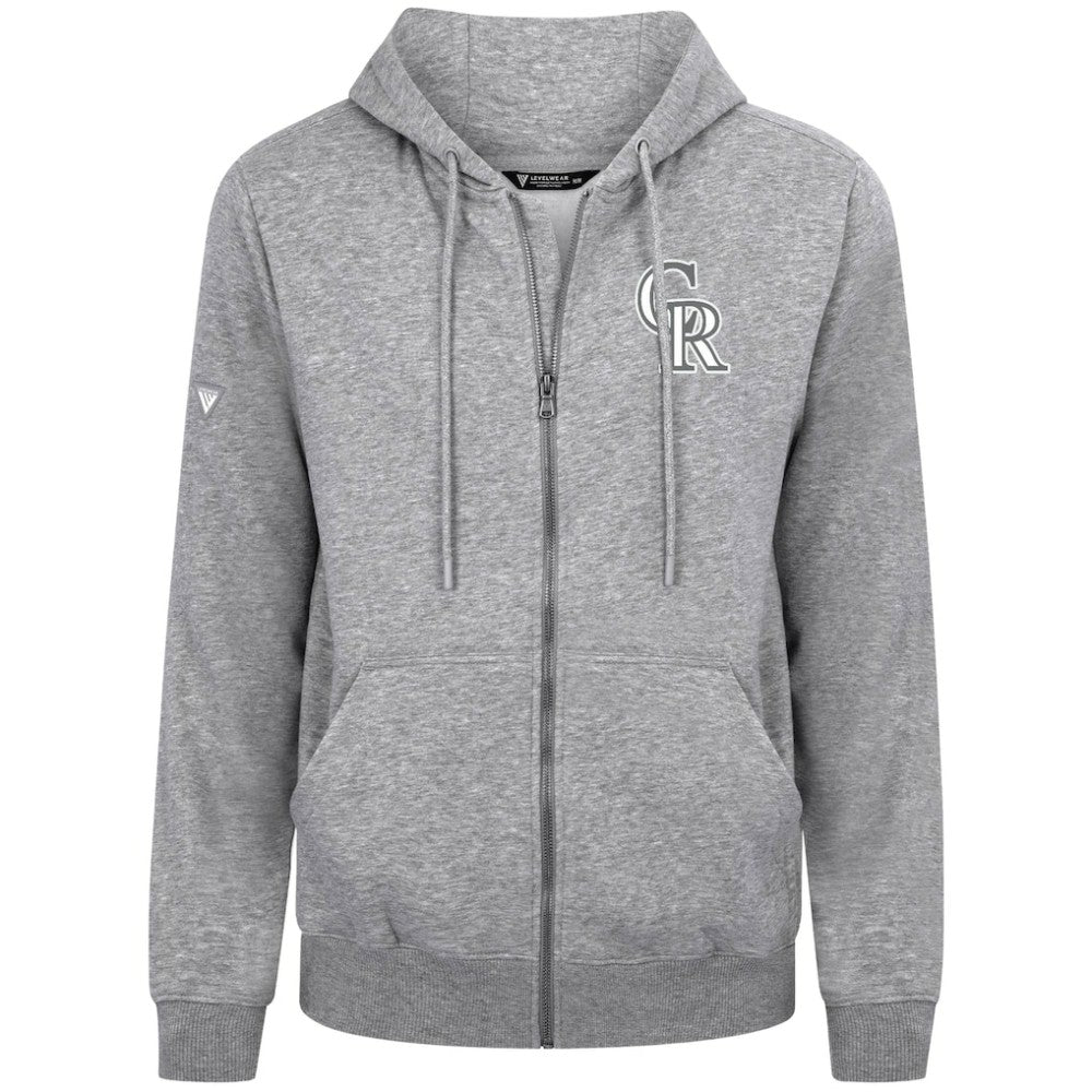 Colorado Rockies Levelwear Podium Chenille Logo Full-Zip Hoodie | MLB Discount