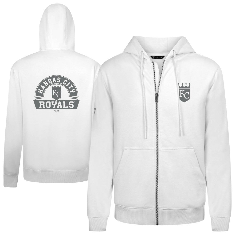 Kansas City Royals Levelwear Podium Chenille Logo Full-Zip Hoodie | MLB Outlet
