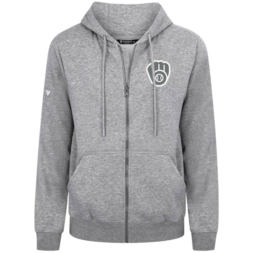Milwaukee Brewers Levelwear Podium Banner Arch Full-Zip Hoodie | MLB New