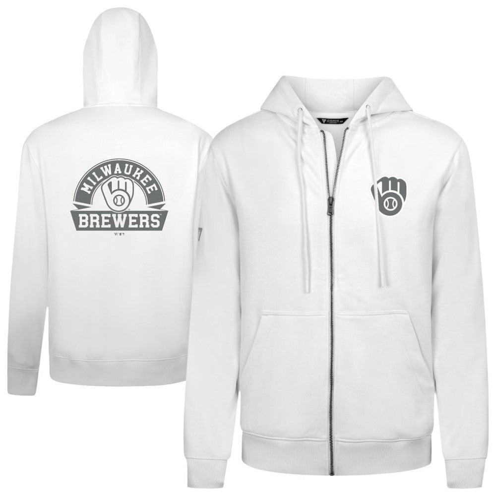 Milwaukee Brewers Levelwear Podium Banner Arch Full-Zip Hoodie | MLB Outlet